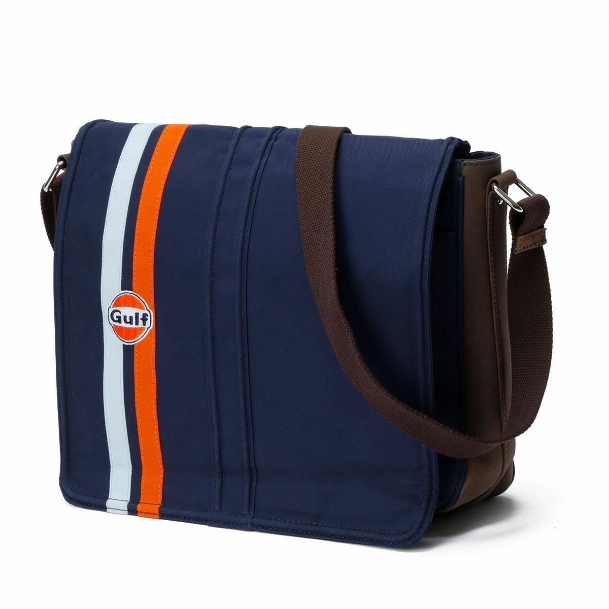 GULF｜ガルフ キャンバス シルバーストーンバッグ｜ショルダーバッグ｜ネイビー