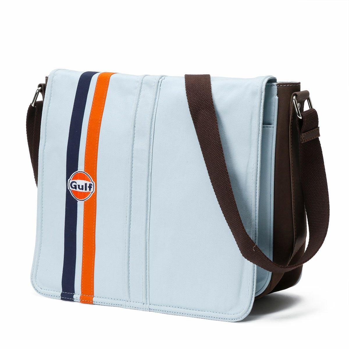 GULF｜ガルフ キャンバス シルバーストーンバッグ｜ショルダーバッグ｜ライトブルー