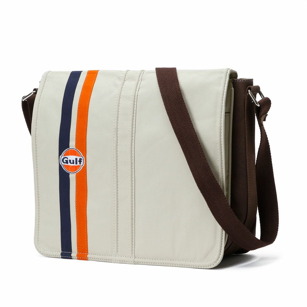 GULF｜ガルフ キャンバス シルバーストーンバッグ｜ショルダーバッグ｜ライトベージュ