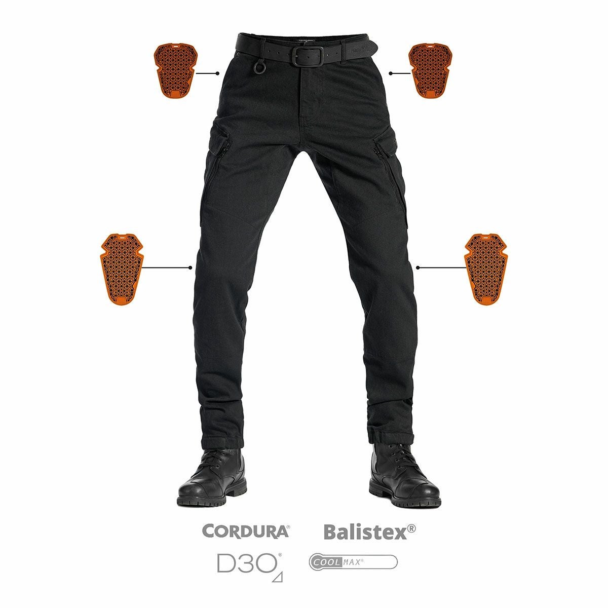 PANDO MOTO｜マーク ブラック AAA｜チノ・カーゴ｜ブラック｜モデル着用