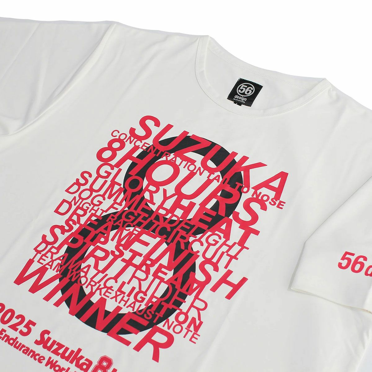 56design｜鈴鹿８耐 x 56design コラボTee2025｜Tシャツ｜ホワイト×レッド