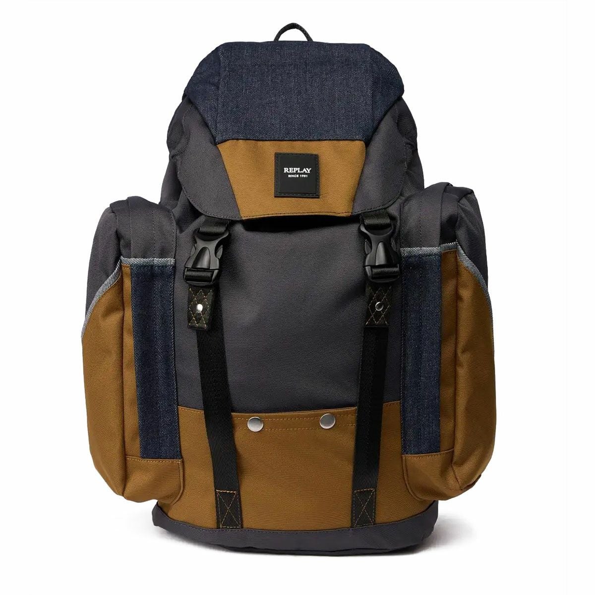 Replay｜ロウデニム バックパック｜バッグ｜バターナット×ナイトデニム×グラン