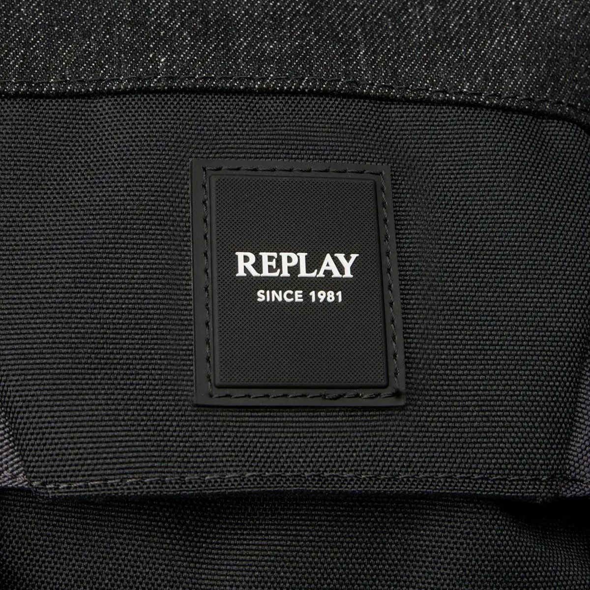 Replay｜ロウデニム バックパック｜バッグ｜グラナイトグレー×ブラック