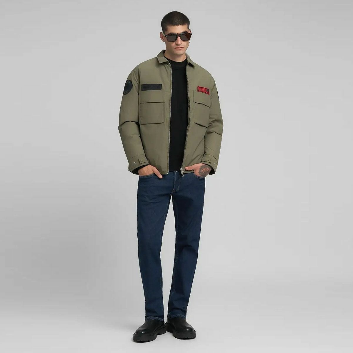 REPLAY｜パッチ ライダージャケット｜アウター｜マッド