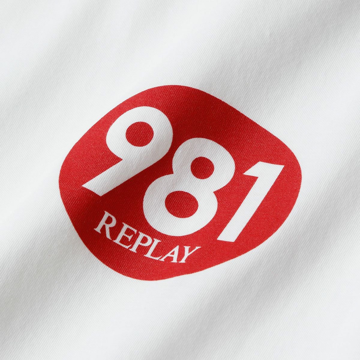 Replay｜チェスト プリント ジャージー Tシャツ｜トップス｜ナチュラルホワイト