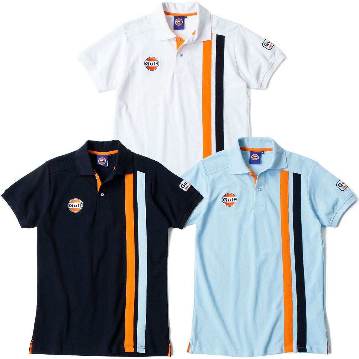 GULF｜ガルフ モダン ストライプ ポロ｜ポロシャツ