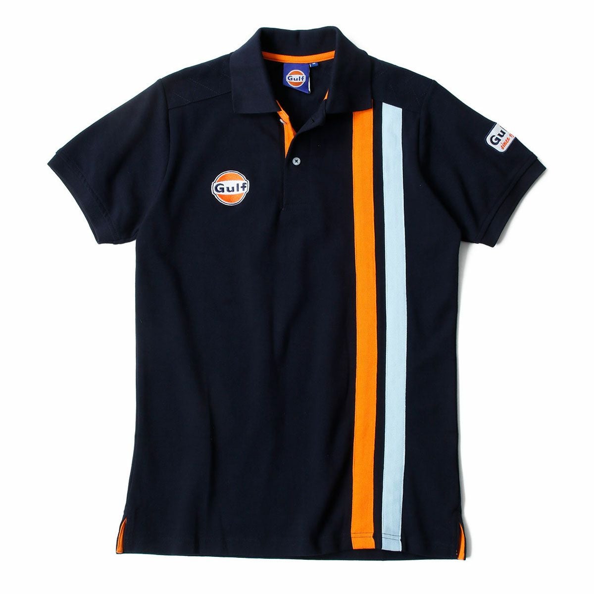 GULF｜ガルフ モダン ストライプ ポロ｜ウェア｜ネイビー