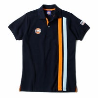 GULF｜ガルフ モダン ストライプ ポロ｜ウェア｜ネイビー