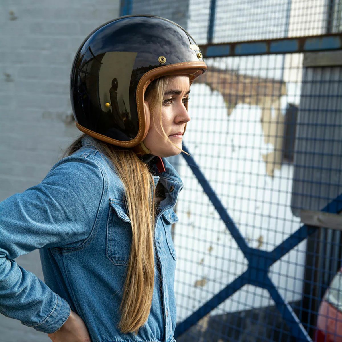 HEDON｜ヘドニスト マカダミア オープンフェイス ヘルメット｜ジェット｜マカダミア｜モデル着用