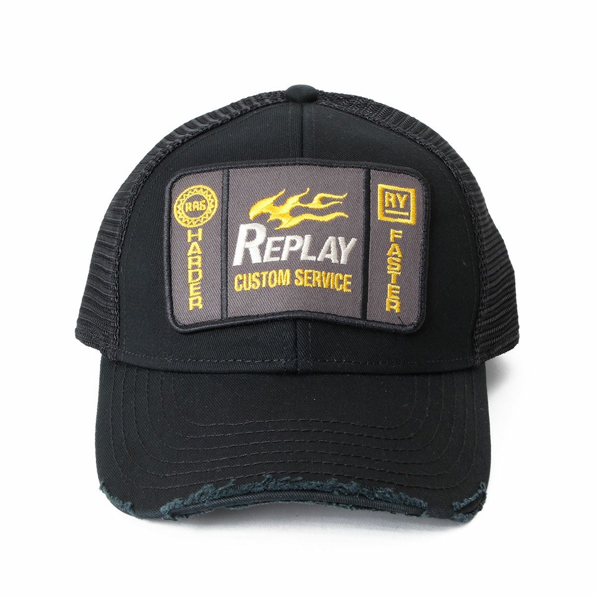 Replay｜ロゴ パッチ キャップ｜帽子｜ウォッシュドブラック