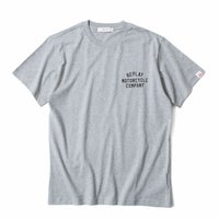 REPLAY｜フロント＆バック プリント Tシャツ｜トップス｜グレーメランジ