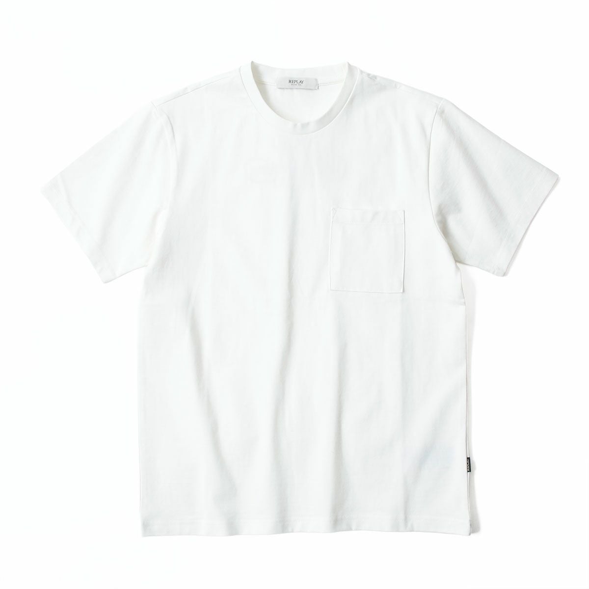 REPLAY｜ブレスト ポケット ＆ プリント ジャージー Tシャツ｜トップス｜ナチュラルホワイト