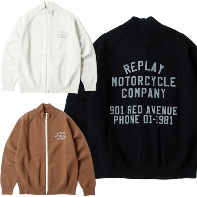 REPLAY｜ハイネック フルジップ ニット スウェットシャツ｜トップス
