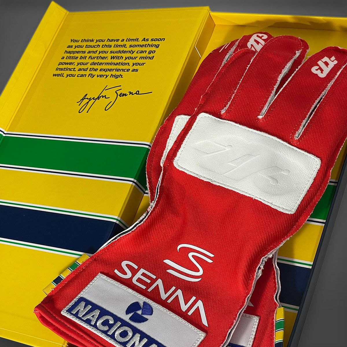 AyrtonSenna｜アイルトン・セナ × -273 レーシンググローブ｜グローブ｜レッド｜モデル着用