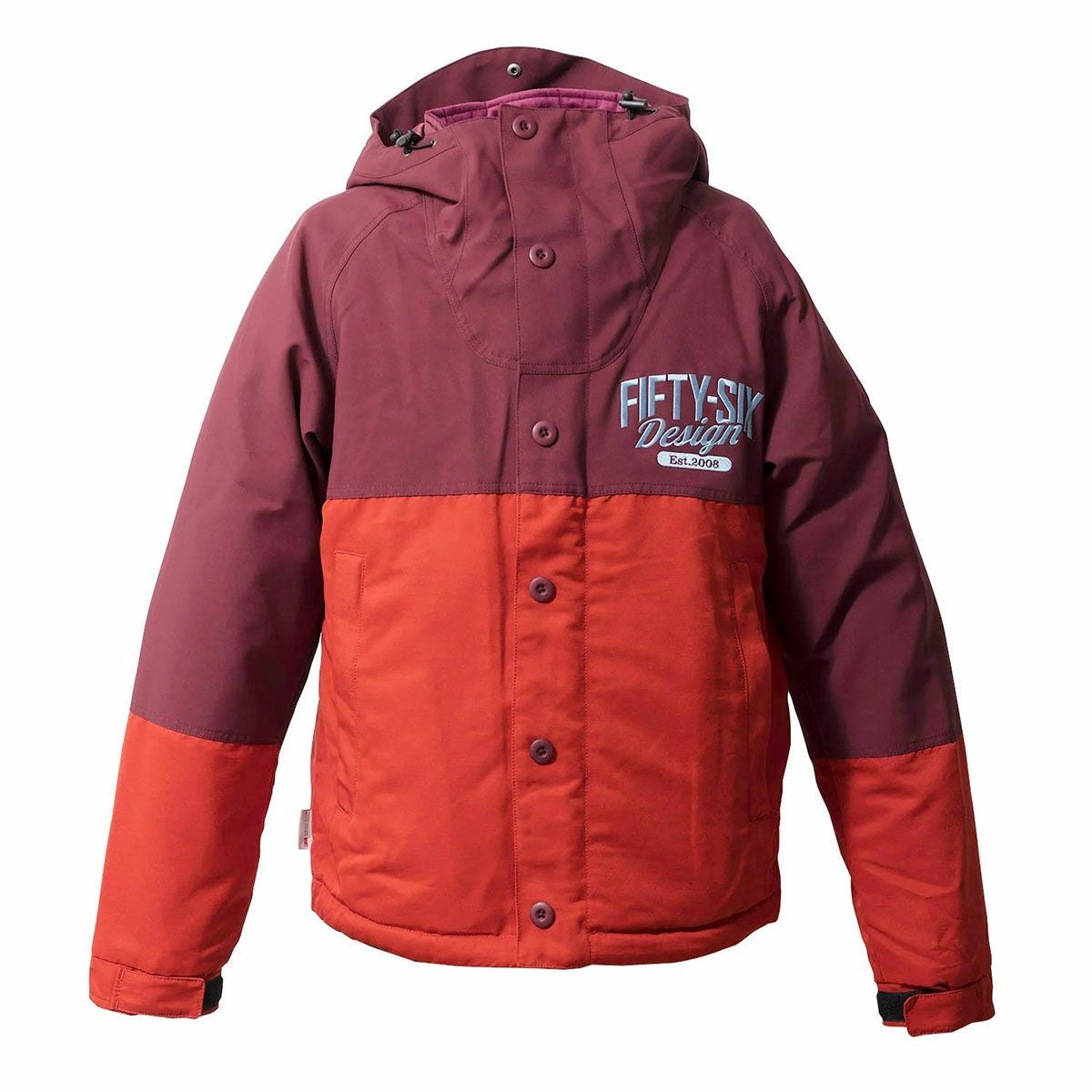 56design｜バイカラー ウォーム ジャケット｜アウター｜ワイン×レッド