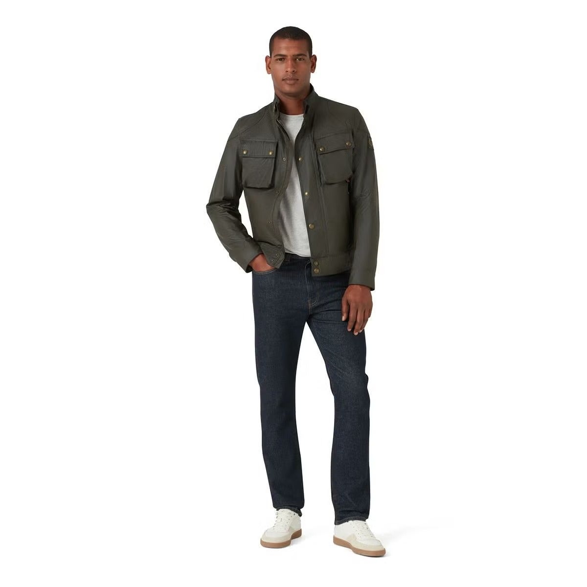 BELSTAFF｜レースマスター ジャケット｜アウター｜フェイデッド オリーブ｜モデル着用