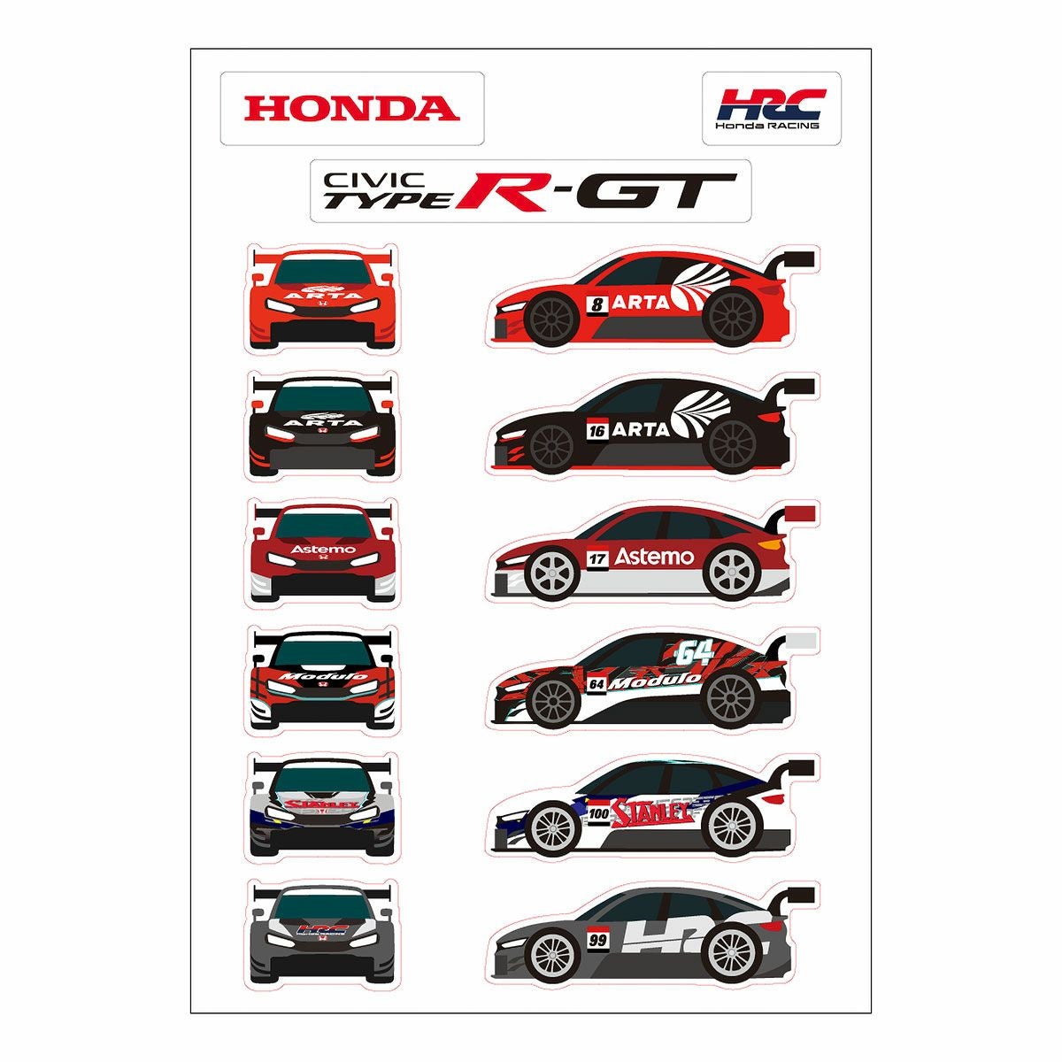 CIVIC TYPE R-GT シールセット | モトーリモーダ公式オンラインショップ