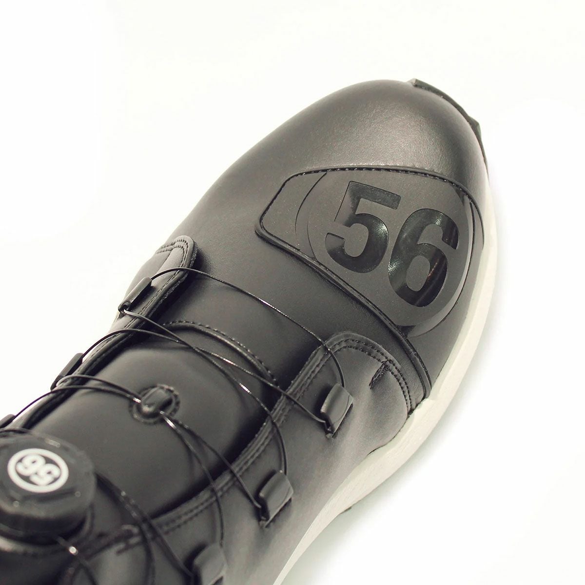 56design｜ライディング ウェッジ ソール シューズ｜スニーカータイプ｜ブラック×ホワイト ソール