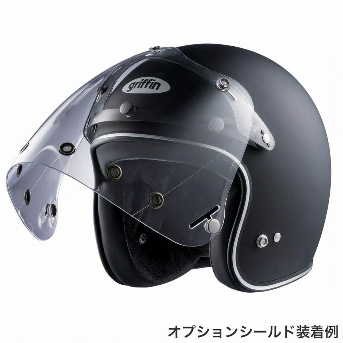最終値引き！griffin ブラック フルフェイスヘルメット ジェットスター マットブラック | モトーリモーダ公式オンラインショップ