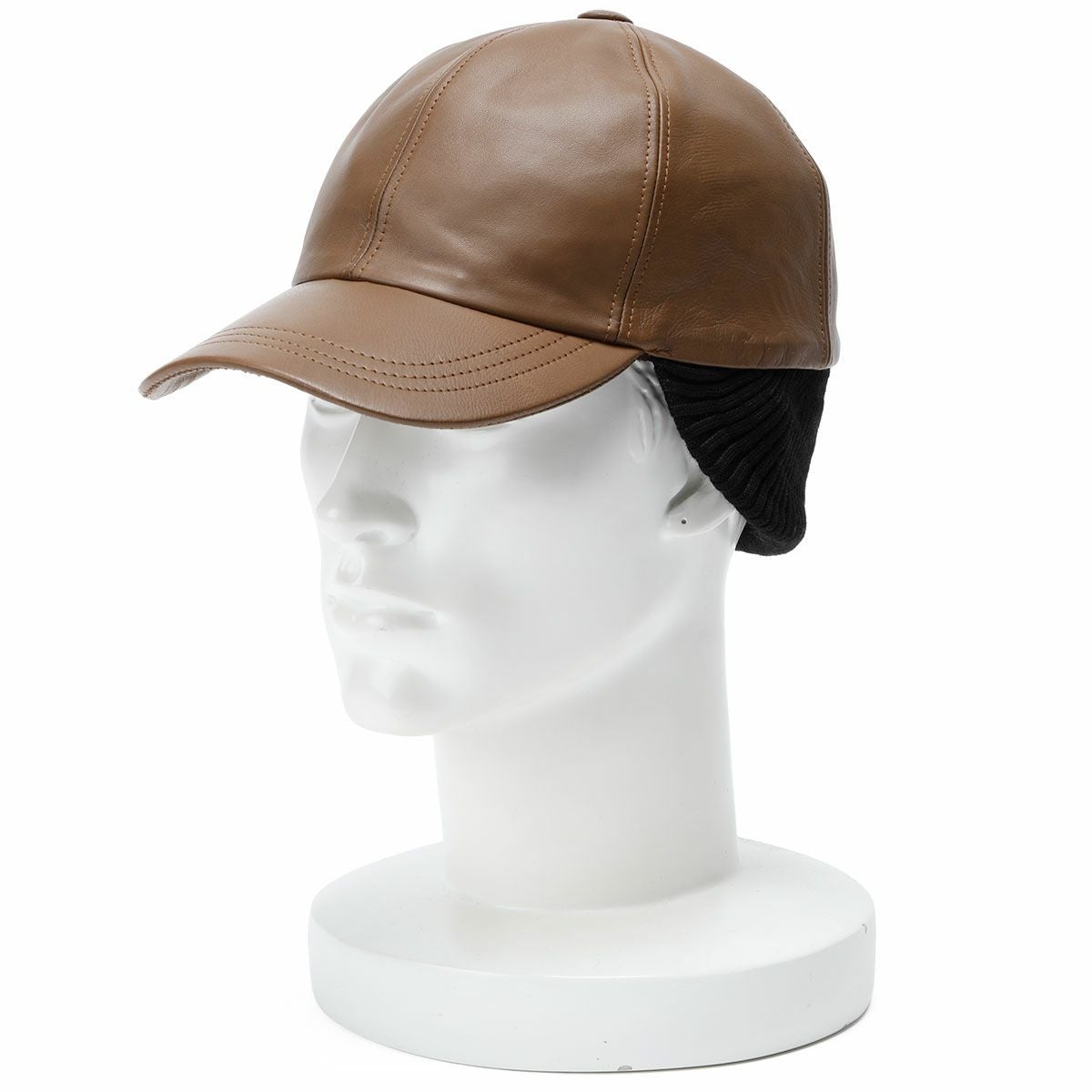 Motorimoda｜クラシック レザーキャップ｜帽子｜ライトブラウン｜モデル着用