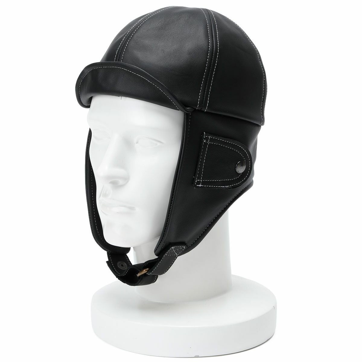 Motorimoda｜レザー アビエーターハット｜帽子｜ブラック｜モデル着用