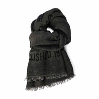 REPLAY｜フリンジ レタリングストール｜雑貨｜ウォッシュドブラック