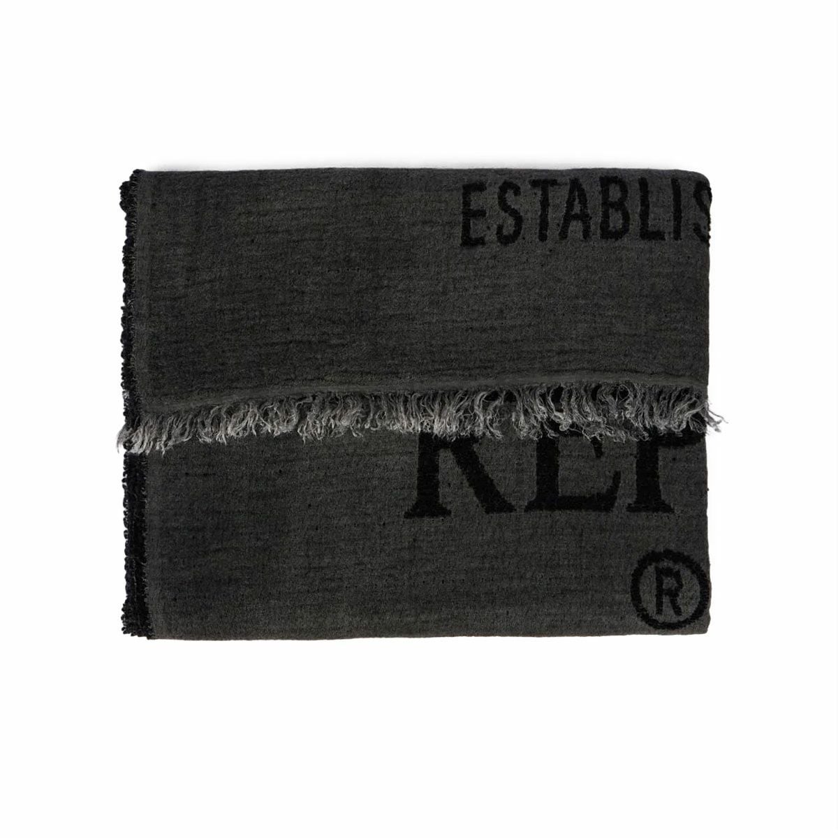 REPLAY｜フリンジ レタリングストール｜雑貨｜コーヒー