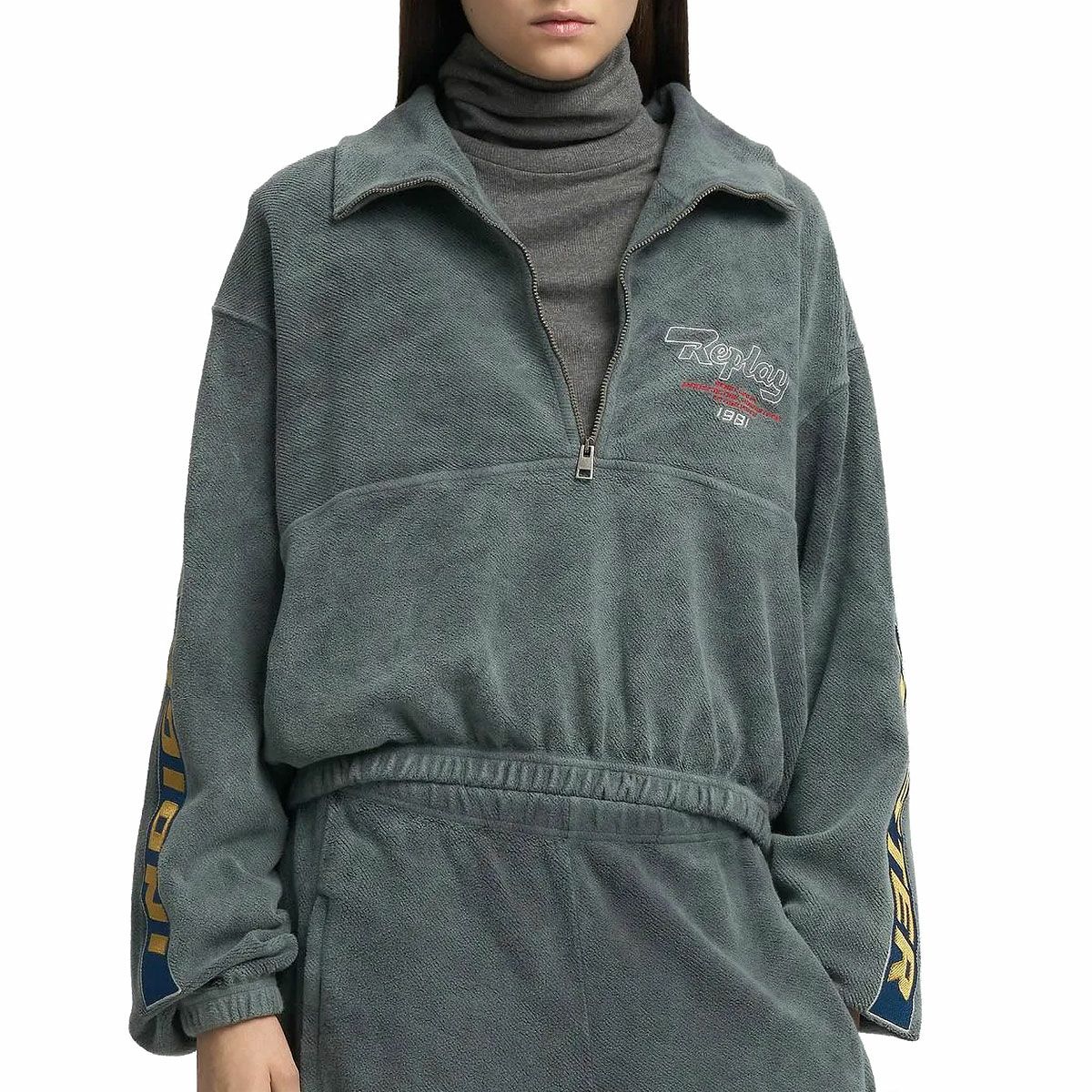 REPLAY｜ハイネック ハーフジップ スウェットシャツ｜トップス
