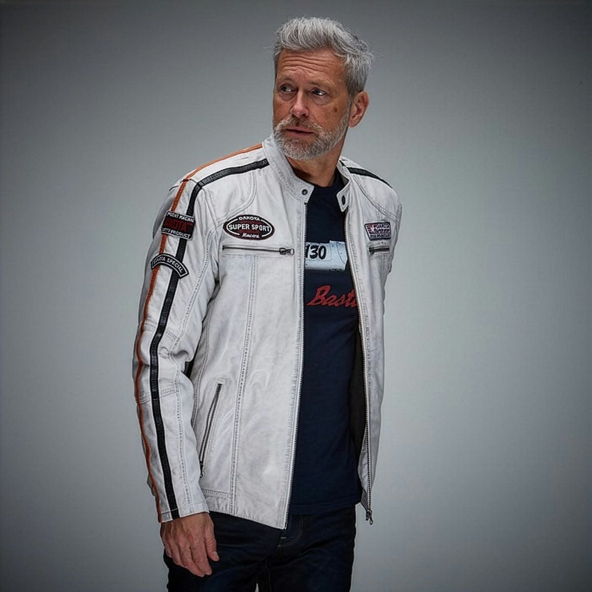 GULF｜D.K.ヴィンテージ レーシング ジャケット｜アウター｜オフホワイト｜モデル着用