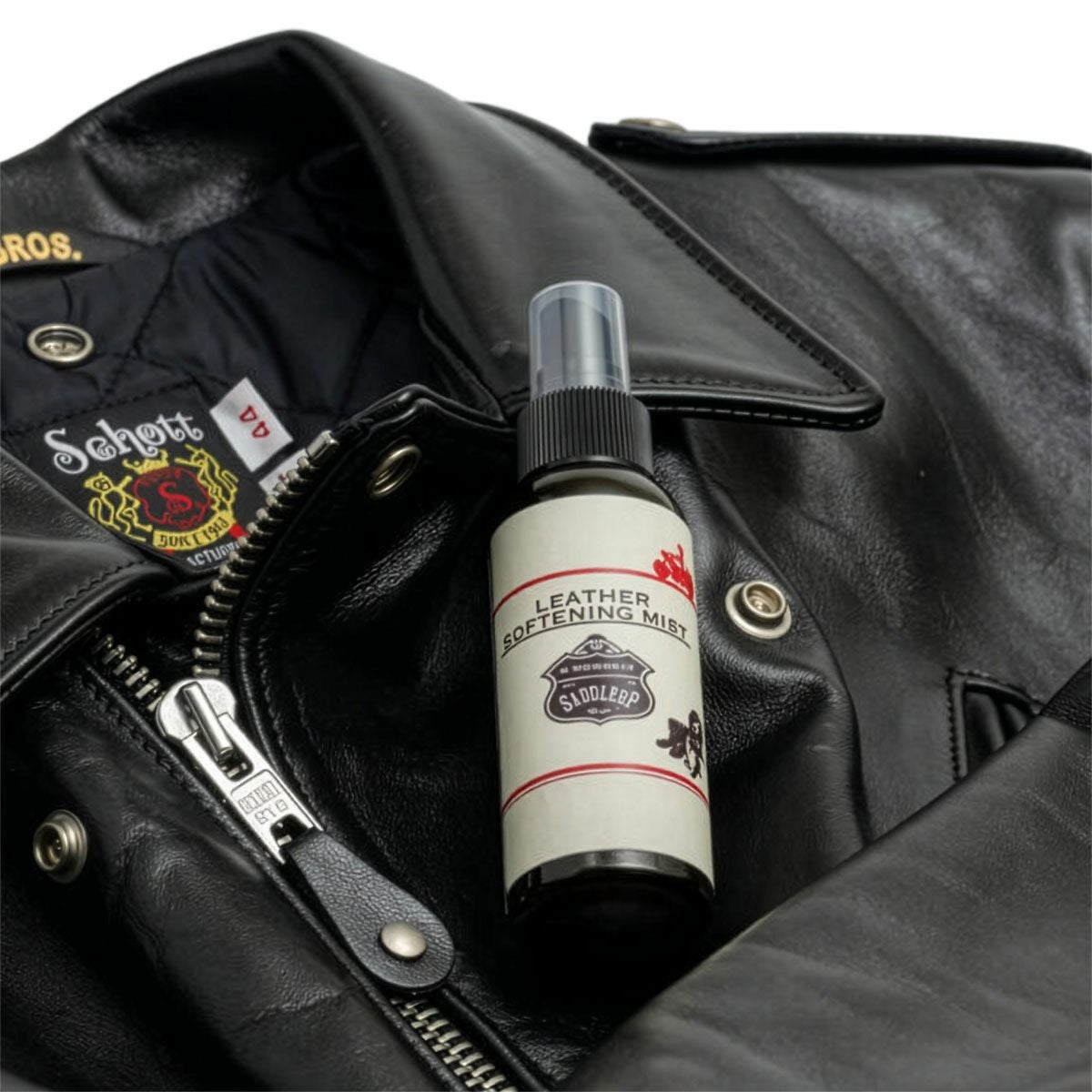 M.MOWBRAY｜サドルアップ レザーソフトニングミスト｜レザーケア｜使用イメージ