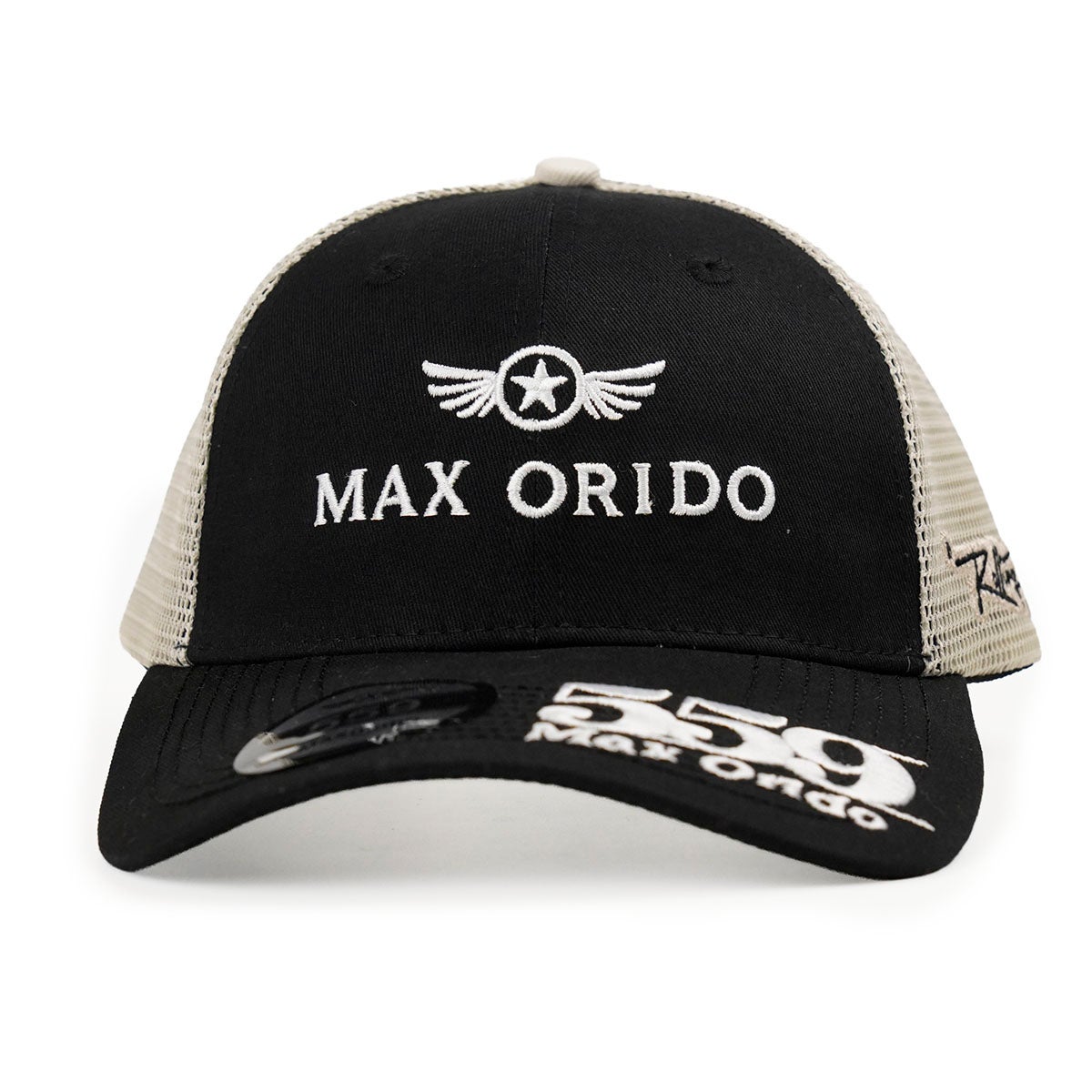 MAX ORIDO｜Max Orido メッシュ トラッカーキャップ｜帽子｜ブラック×ホワイト｜モデル着用