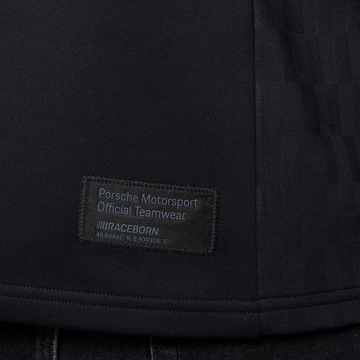 PORSCHE｜ポルシェ モータースポーツ レプリカ ミッドレイヤー｜ロングスリーブ｜ブラック｜モデル着用
