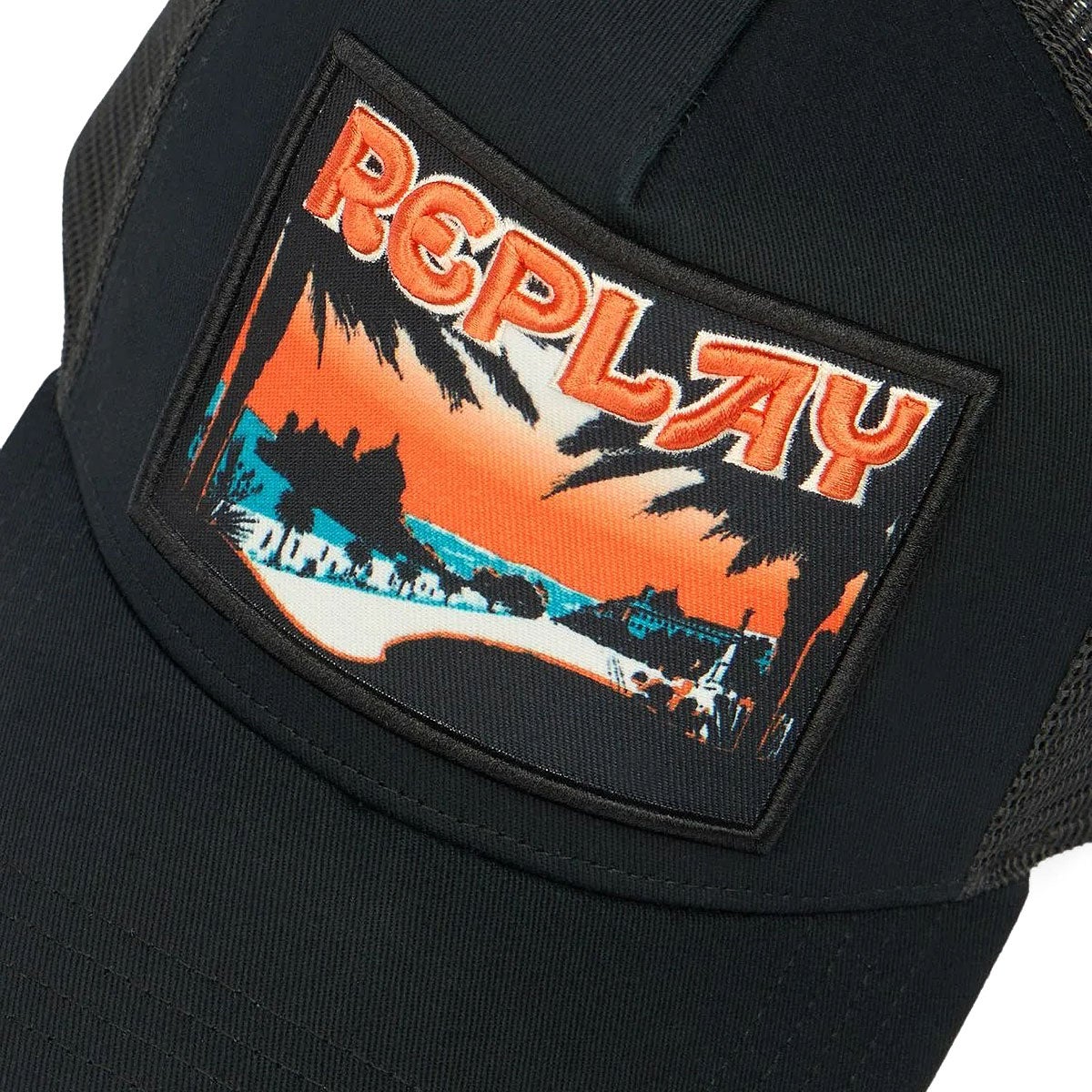 REPLAY｜ロゴ パッチ キャップ｜帽子｜ブラック