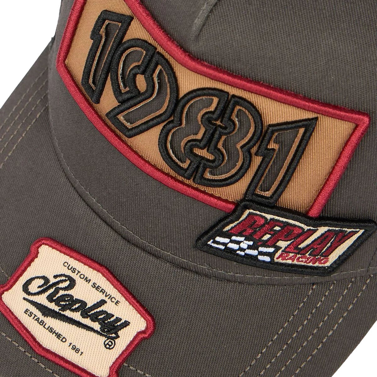 REPLAY｜ミックス パッチ キャップ｜帽子｜プラムキトゥン