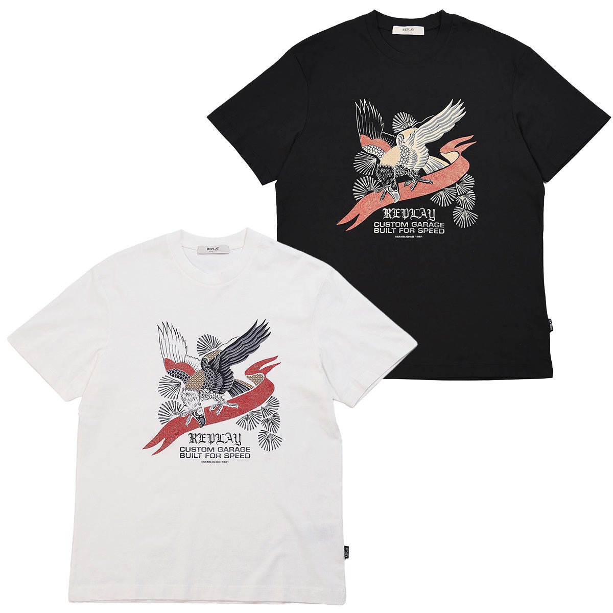 REPLAY｜フロントプリント リラックスフィット Tシャツ｜トップス