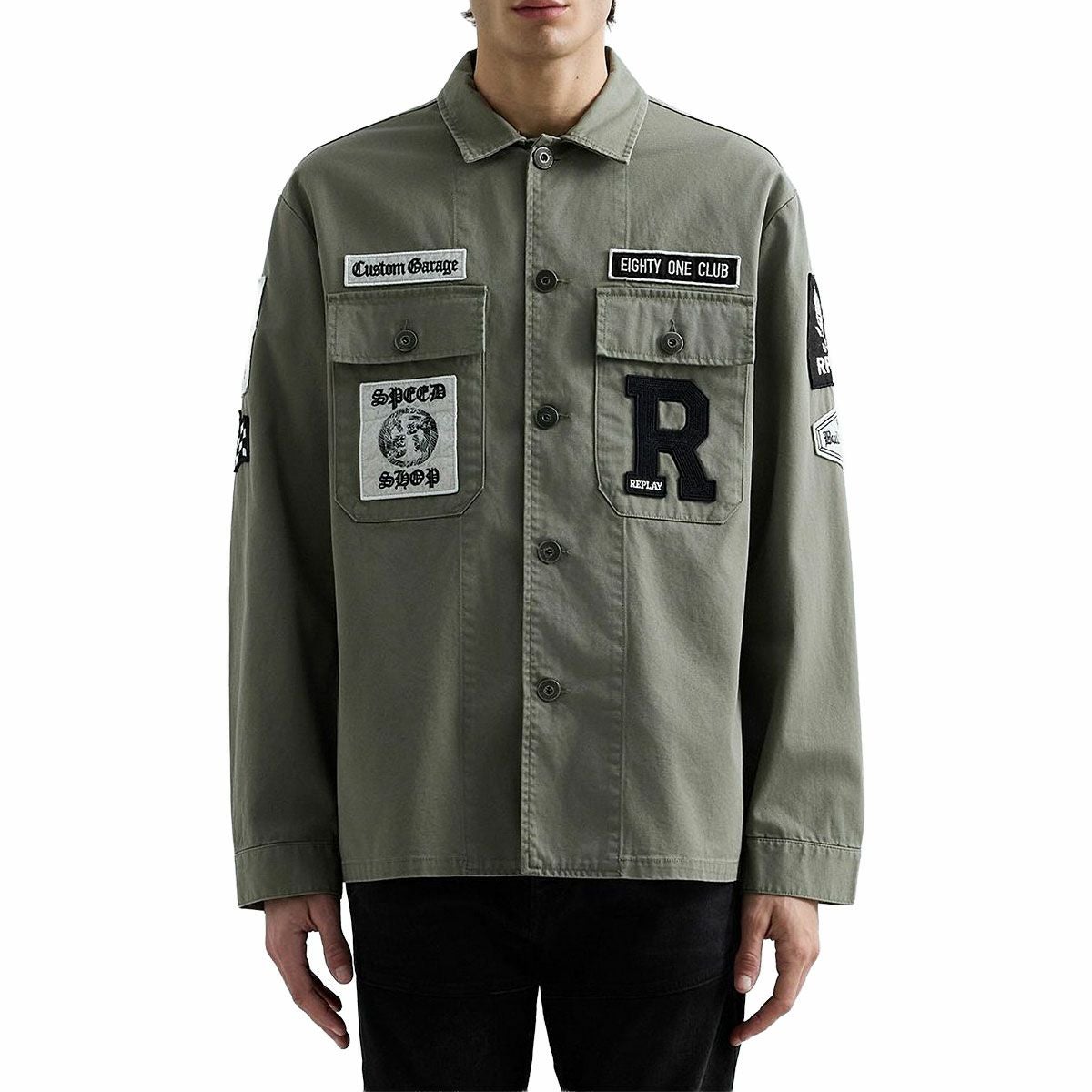 REPLAY｜カスタムパッチアーミージャケット｜ウェア｜ライトミリタリー