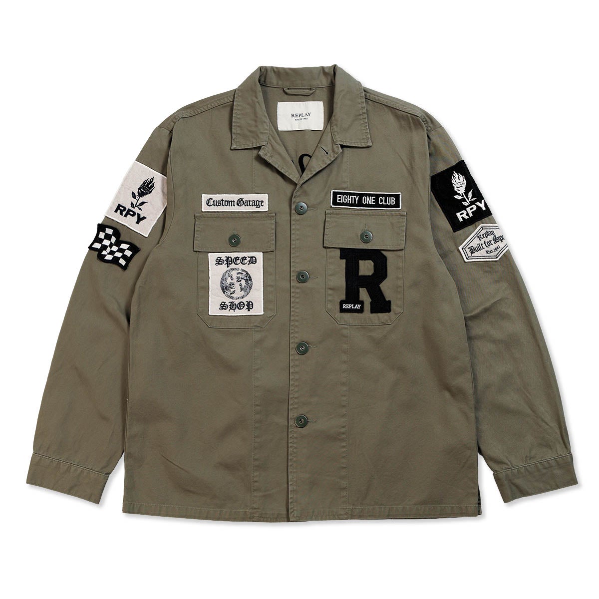 REPLAY｜カスタムパッチアーミージャケット｜ウェア｜ライトミリタリー