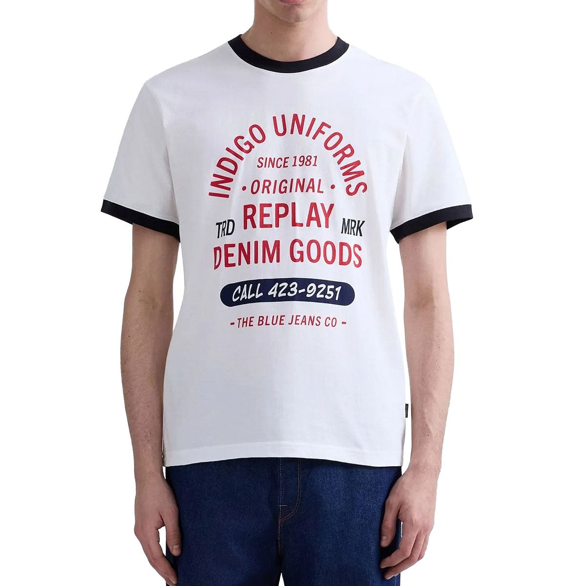 REPLAY｜レギュラーフィット フロントプリント Tシャツ｜トップス