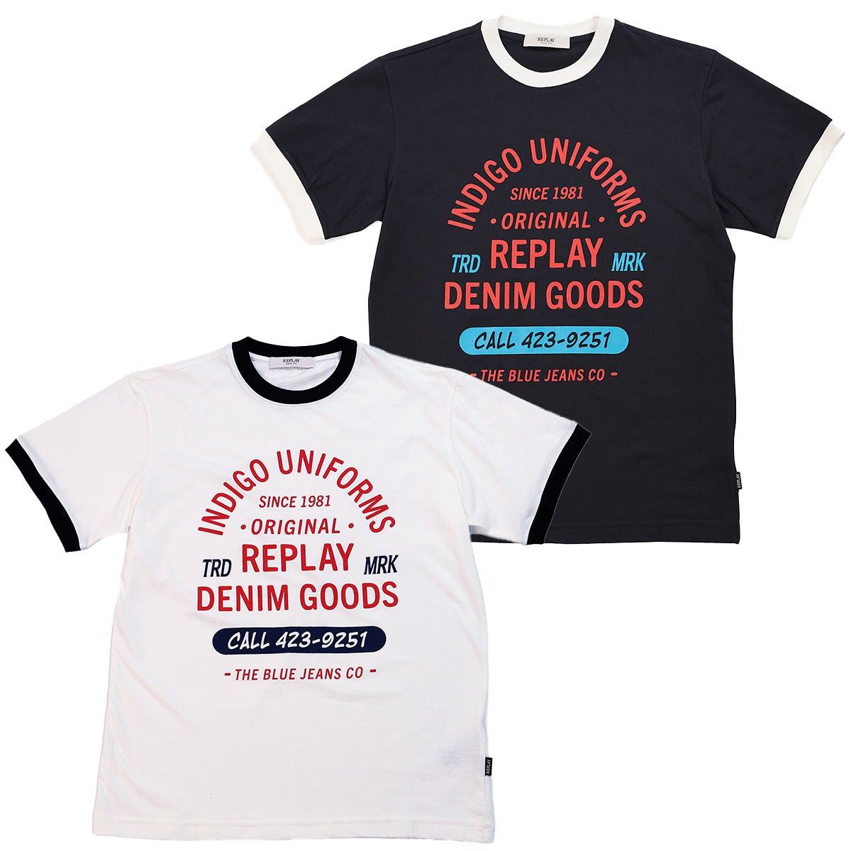 REPLAY｜レギュラーフィット フロントプリント Tシャツ｜トップス