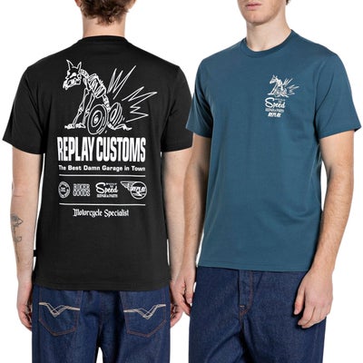 REPLAY｜カスタム プリント ジャージー Tシャツ｜トップス