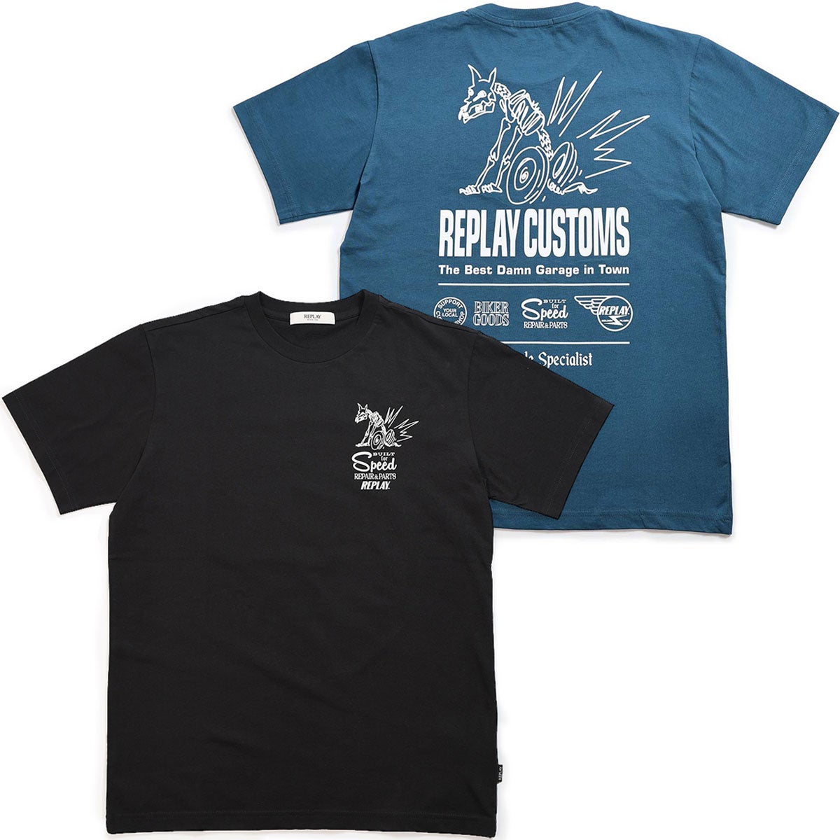 REPLAY｜カスタム プリント ジャージー Tシャツ｜トップス