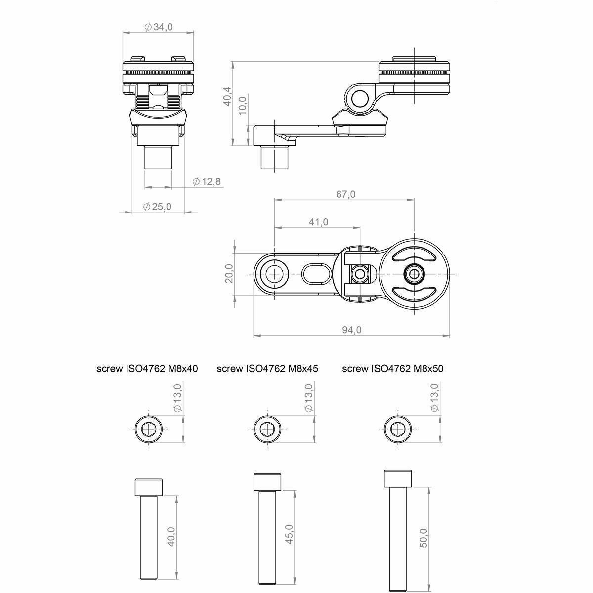 SP CONNECT｜クラッチマウント Pro｜雑貨｜ブラック｜サイズ詳細