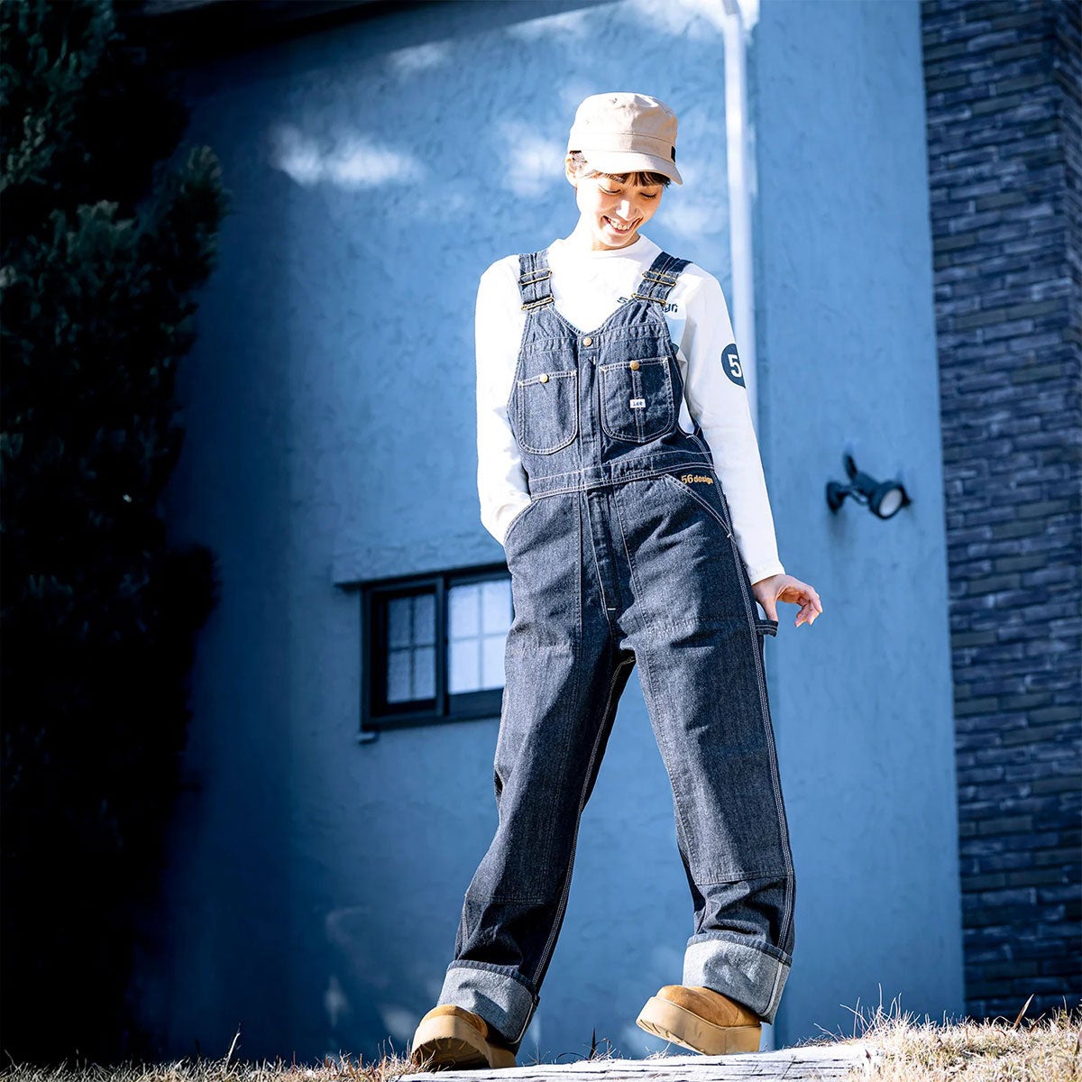 56design｜Lee x 56design ウィジット オーバーオール｜デニム｜1 Wash｜モデル着用