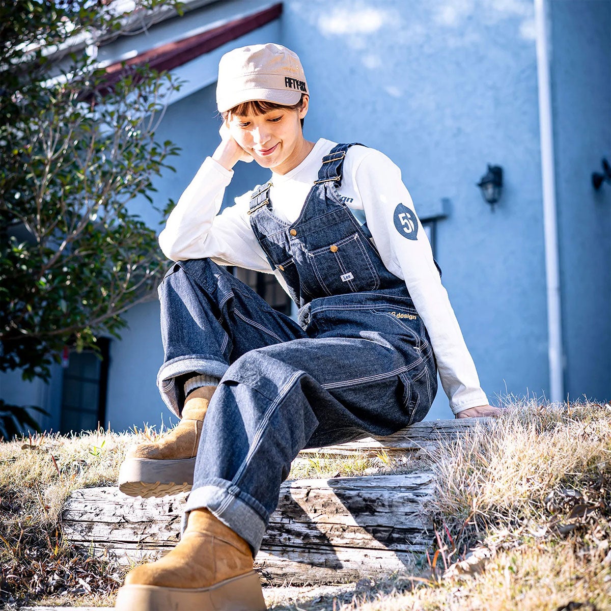 56design｜Lee x 56design ウィジット オーバーオール｜デニム｜1 Wash｜モデル着用