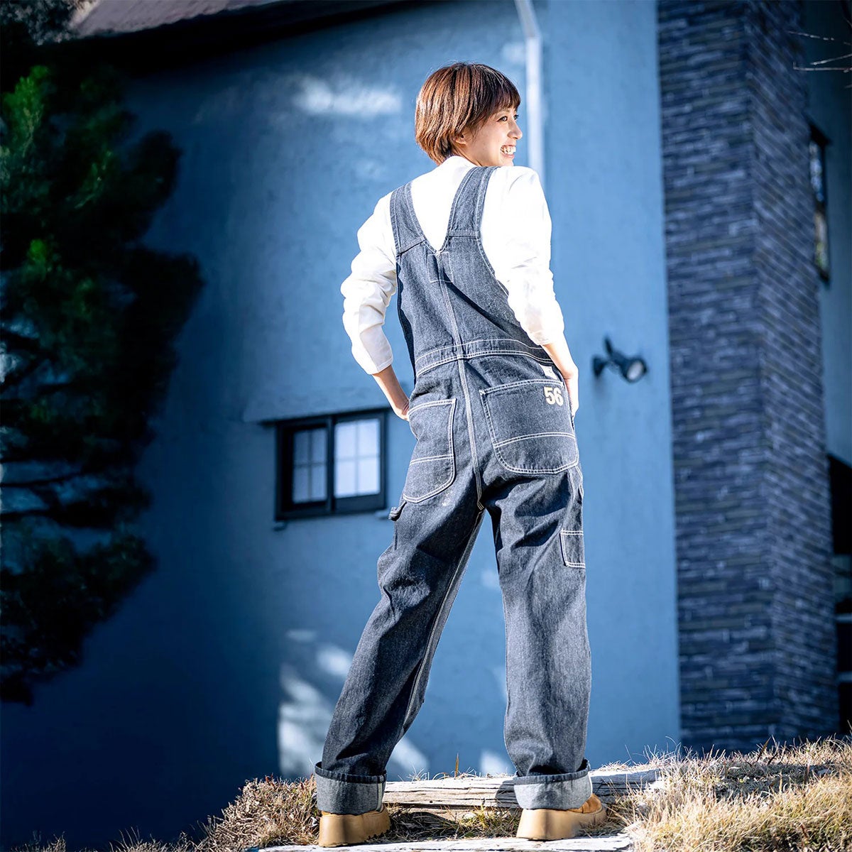 56design｜Lee x 56design ウィジット オーバーオール｜デニム｜1 Wash｜モデル着用