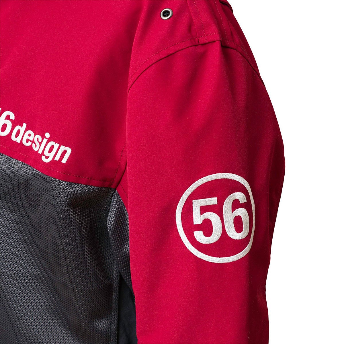 56design｜ハーフ メッシュ パーカー エヴォ 2 ’26｜アウター｜ダークグレー×レッド