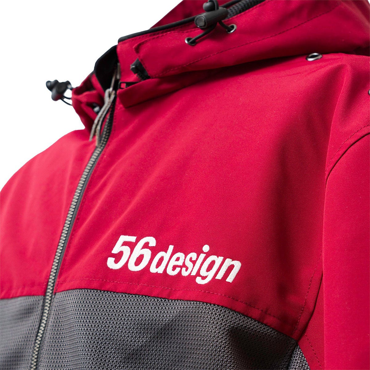 56design｜ハーフ メッシュ パーカー エヴォ 2 ’26｜アウター｜ダークグレー×レッド