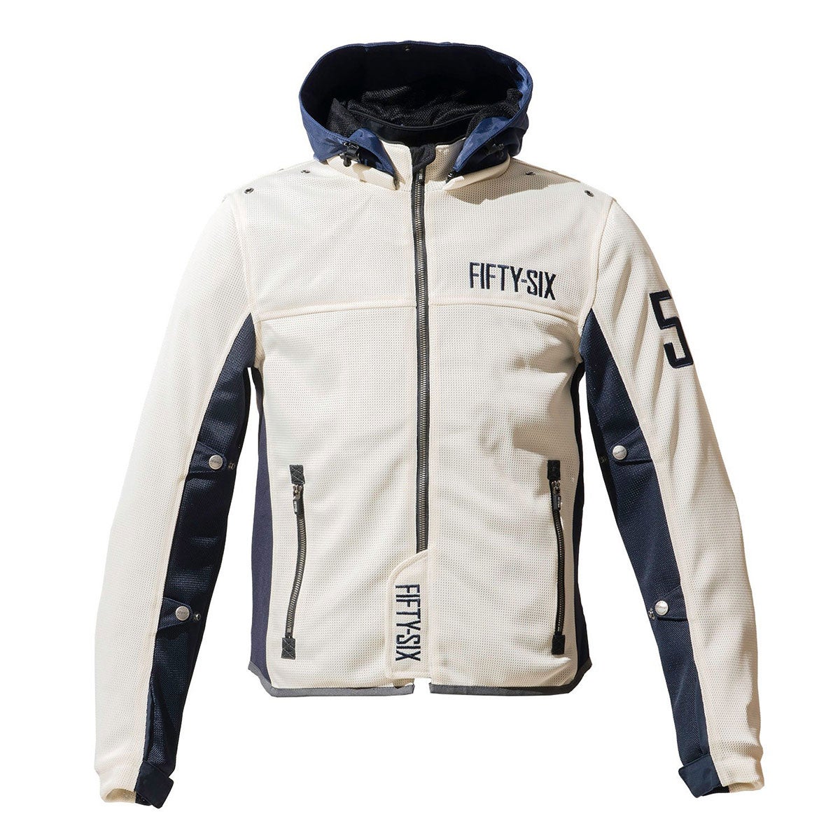 56design｜カラー フーディー メッシュ ジャケット エヴォ ’26｜アウター｜アイボリー×ネイビー