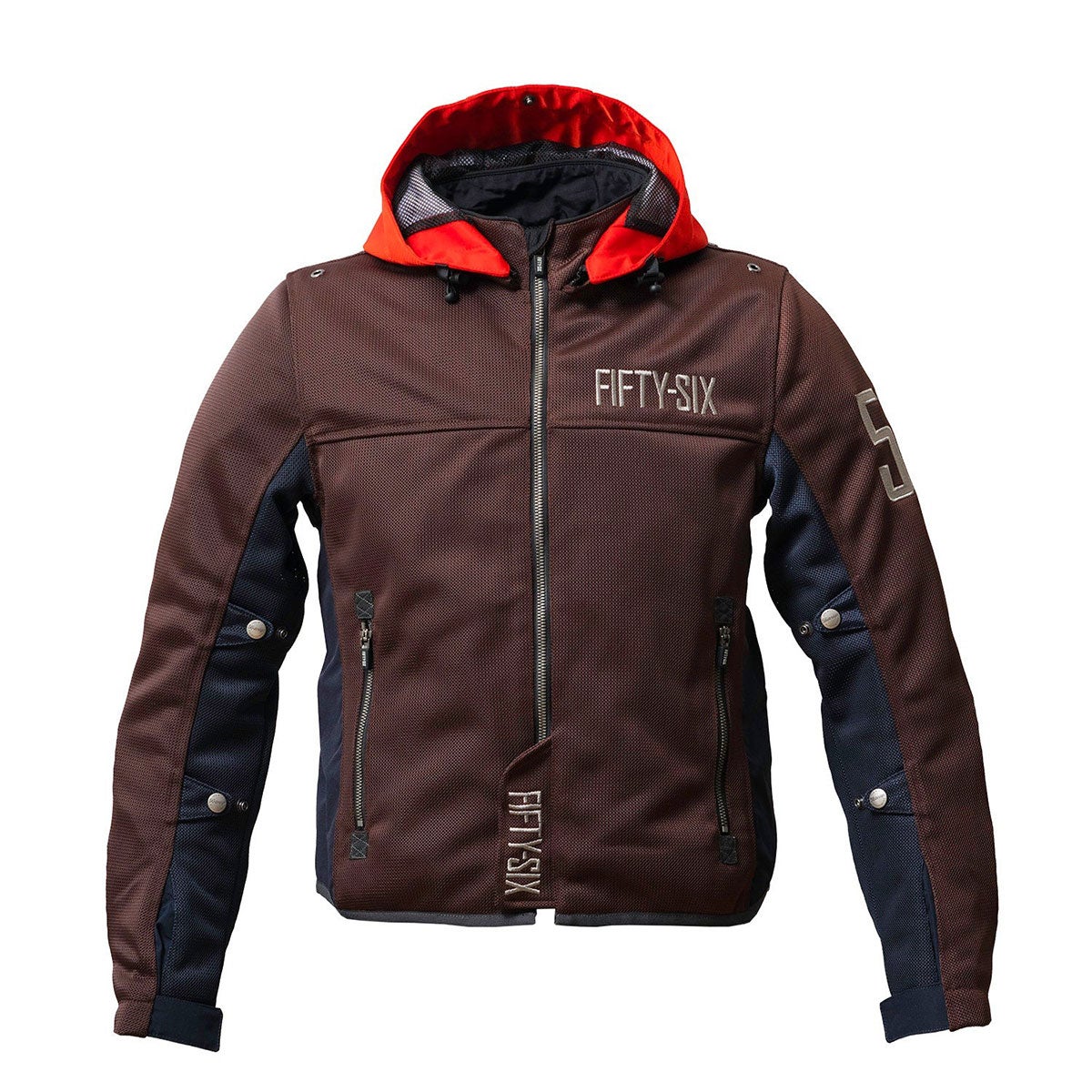 56design｜カラー フーディー メッシュ ジャケット エヴォ ’26｜アウター｜ダークブラウン×オレンジ