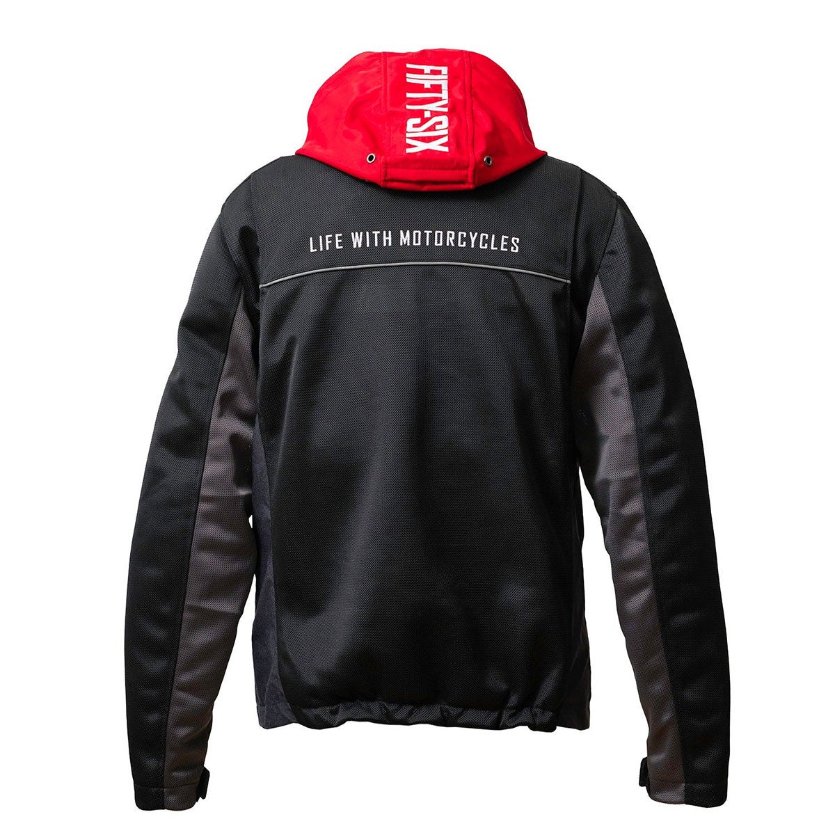 56design｜カラー フーディー メッシュ ジャケット エヴォ ’26｜アウター｜ブラック×レッド